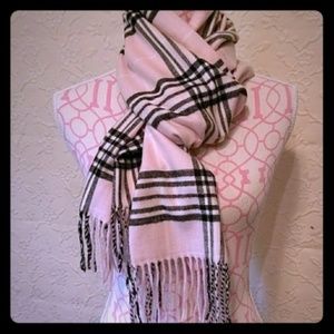 Cashmere feel Scarf pink black white NEW